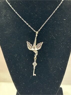Boma Sterling Silver bird and key necklace